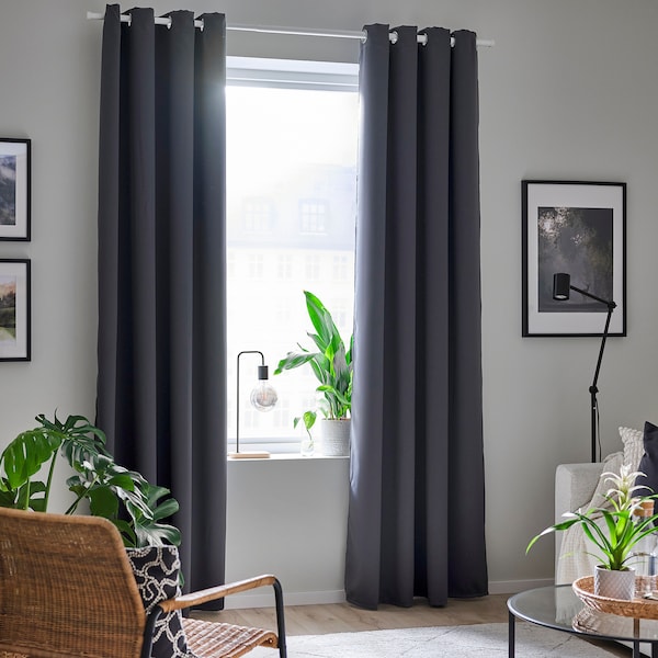 HILLEBORG Blackout curtains, 1 pair - gray 145x300 cm , 145x300 cm