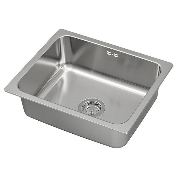 Ikea HILLESJÖN - Built-in sink, 1 bowl, stainless steel, 56x46 cm