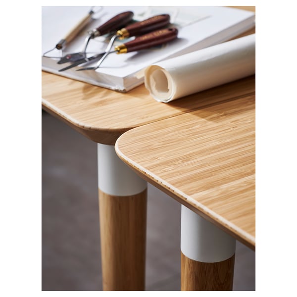 HILVER leg cone-shaped, bamboo, 70 cm