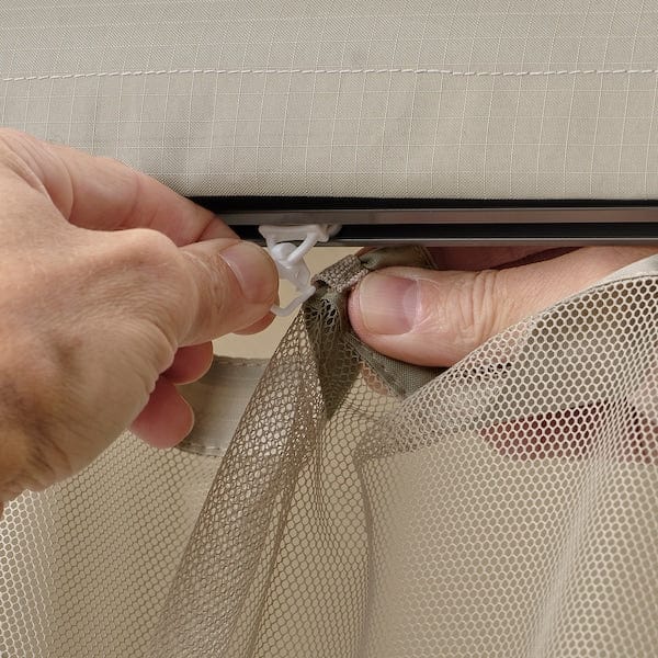 Ikea HIMMELSÖ Gazebo with curtains and mesh - dark grey/gray-beige ,