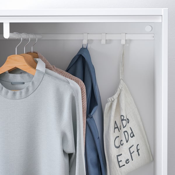 HJÄLPA clothes rail, white, 80x40 cm