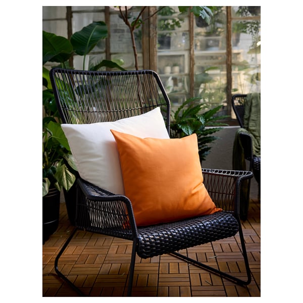 HJÄRTERÖ - Pillow cover, off-white outdoor/indoor,65x65 cm