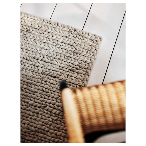 HJORTSVANG - Rug, handmade/off-white, 160x230 cm