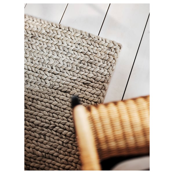 HJORTSVANG rug, handmade/off-white