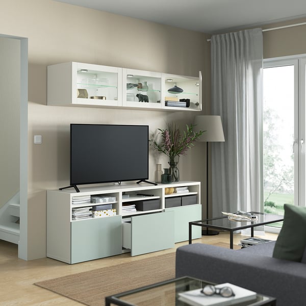 HJORTVIKEN door/drawer front, pale grey-green, 60x38 cm