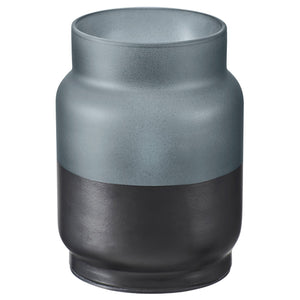 HJULMÖJA LED table decoration, glass/battery-operated greyish-black, 80 mm