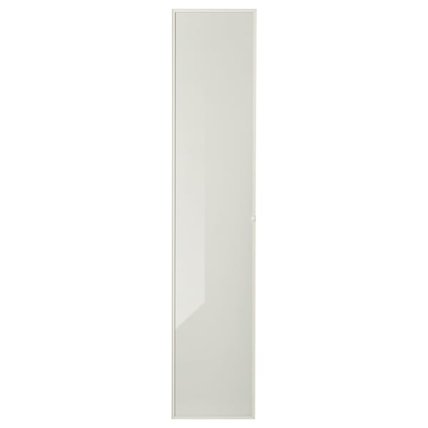 HÖGBO glass door, white, 40x192 cm