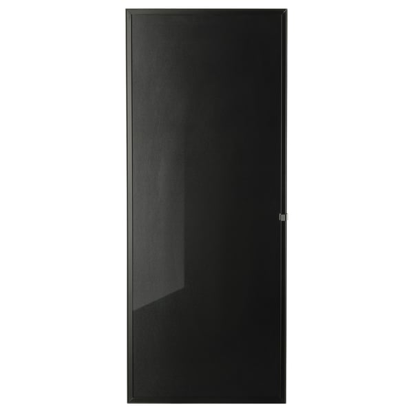 HÖGBO glass door, black, 40x97 cm