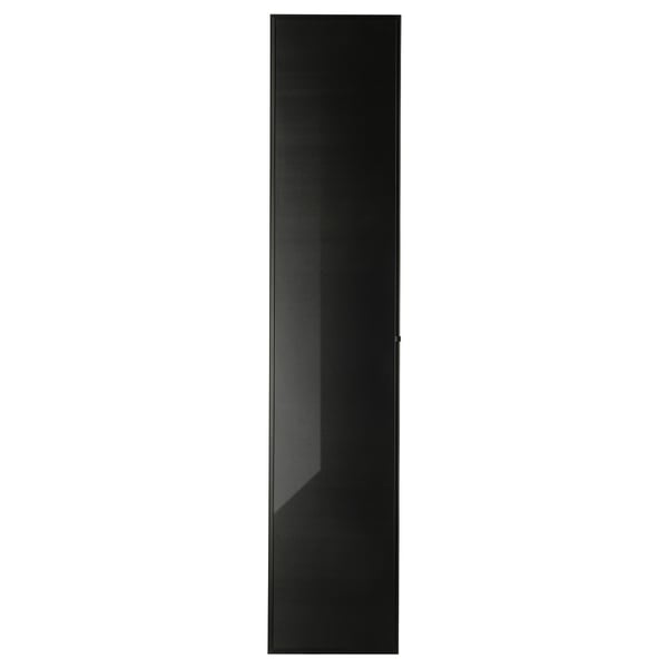 HÖGBO glass door, black, 40x192 cm