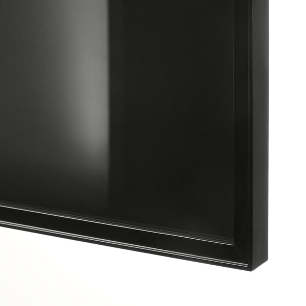 HÖGBO glass door, black, 40x192 cm