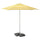 HÖGÖN / IGGÖN parasol with base, off-white bright yellow/striped dark grey, 38 mm