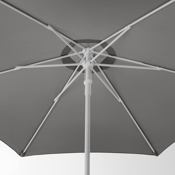 Ikea HÖGÖN / IGGÖN - Parasol with base, gray/dark gray,270 cm