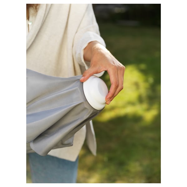 HÖGÖN / IGGÖN parasol with base, grey/dark grey, 270 cm