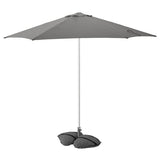 HÖGÖN / IGGÖN parasol with base, grey/dark grey, 270 cm