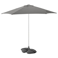 HÖGÖN / IGGÖN parasol with base, grey/dark grey, 270 cm