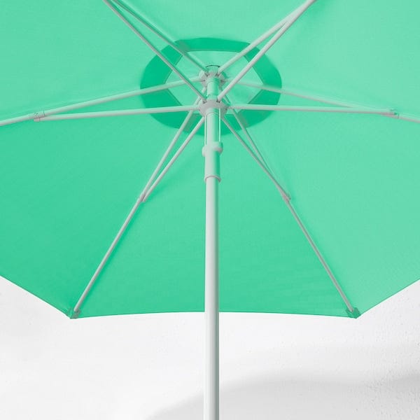 Ikea HÖGÖN / IGGÖN - Umbrella with base, light green/dark gray,270 cm