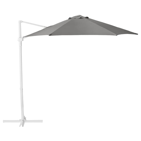 HÖGÖN parasol, hanging, grey, 270 cm