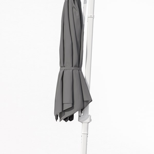 HÖGÖN - Parasol, hanging, grey, 270 cm