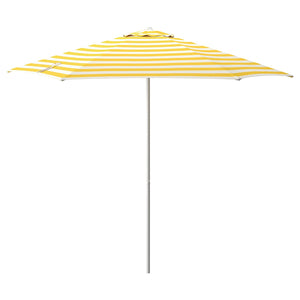 HÖGÖN parasol, off-white bright yellow/striped, 38 mm