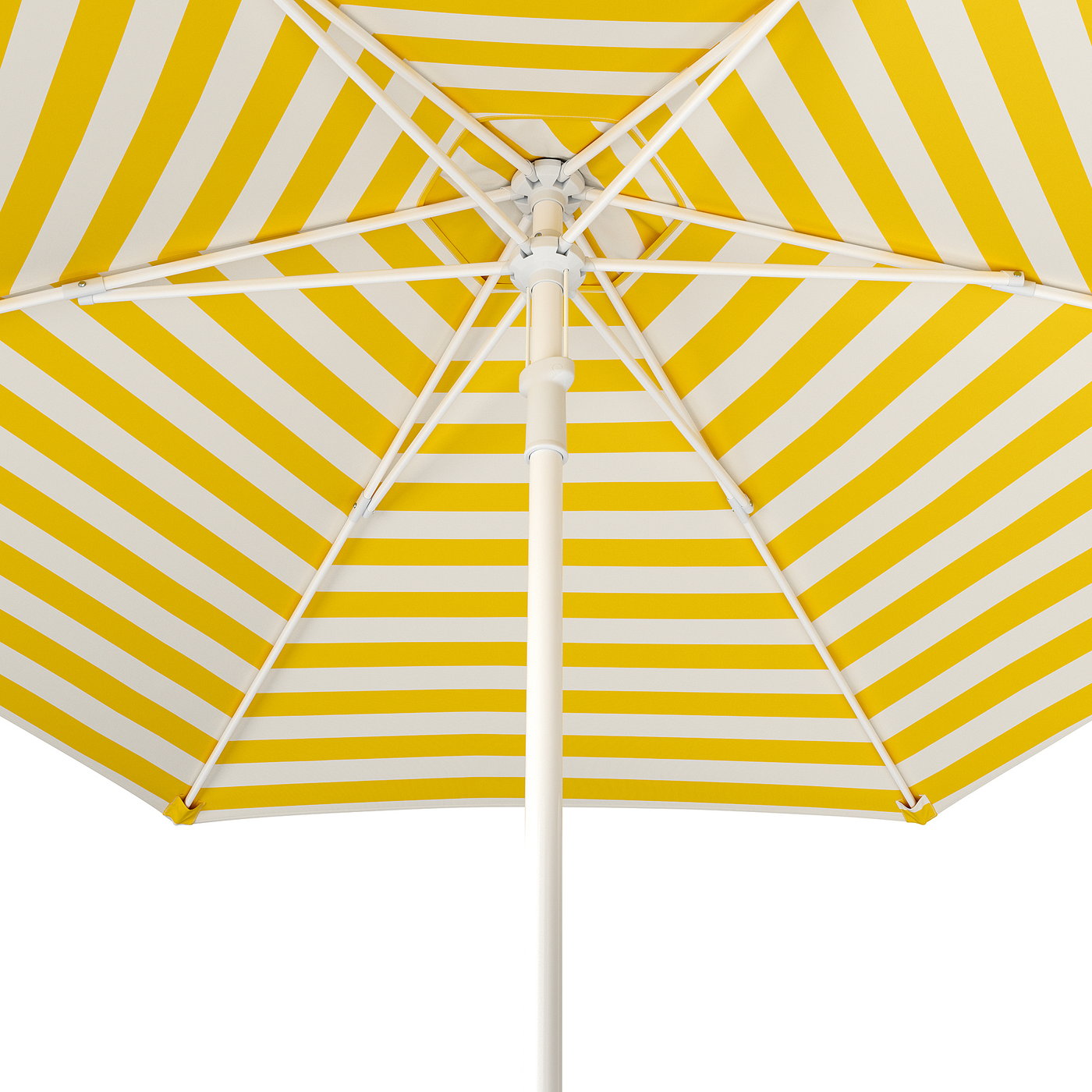 HÖGÖN parasol, off-white bright yellow/striped, 38 mm