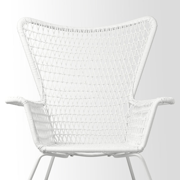 HÖGSTEN - Garden armchair, white ,