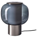 HÖGVIND table lamp, nickel-plated/grey glass, 22 cm