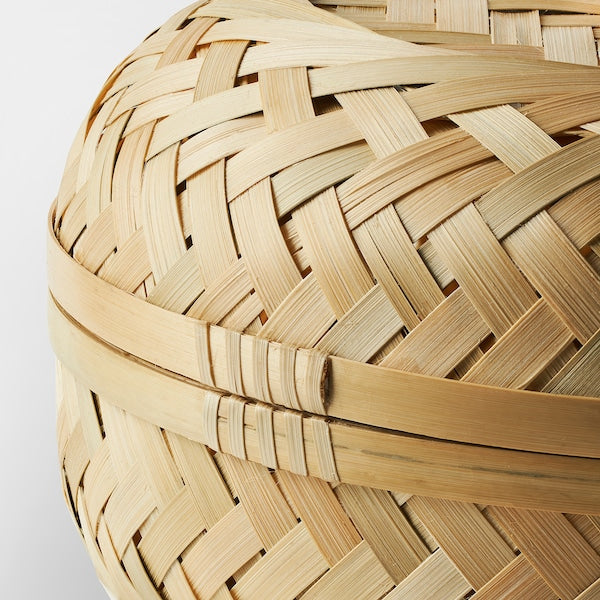 HÖKRUBBA - Basket with lid, bamboo, 25 cm