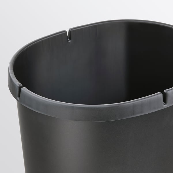 HÖLASS - HÖLASS Bin with lid, black, 8 l