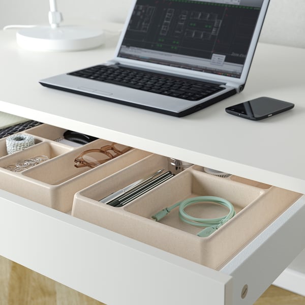 HÖNSNÄT - HÖNSNÄT Cable organiser for drawer, natural, 29x21 cm