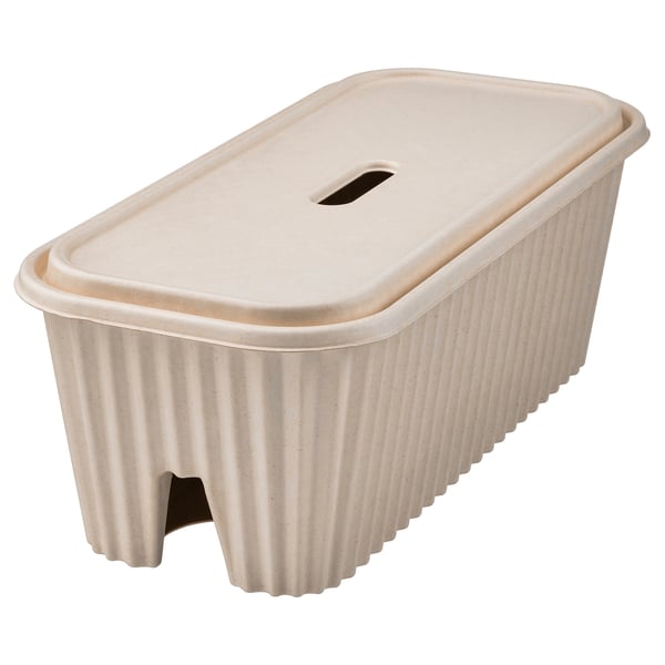 HÖNSNÄT - HÖNSNÄT Cable management box, natural, 38x18x14 cm