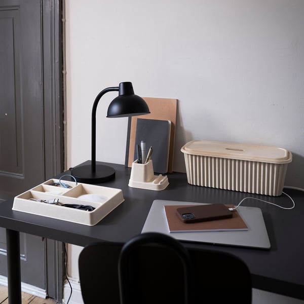 HÖNSNÄT - HÖNSNÄT Cable management box, natural, 38x18x14 cm