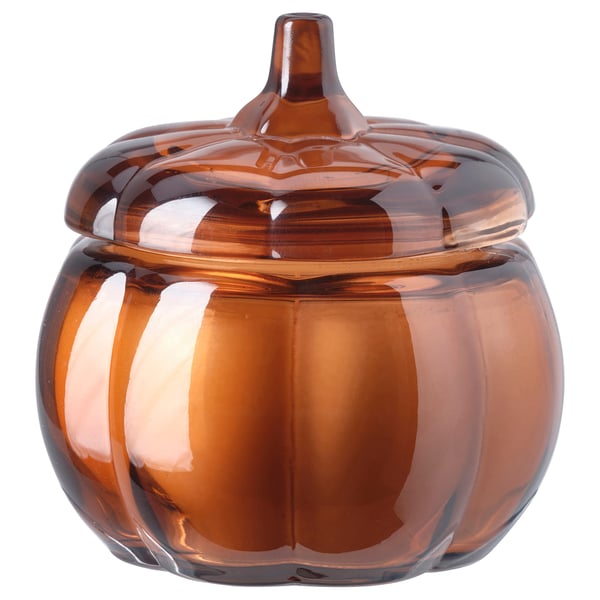 HÖSTAGILLE scented candle in glass, Spiced pumpkin/brown, 20 hr