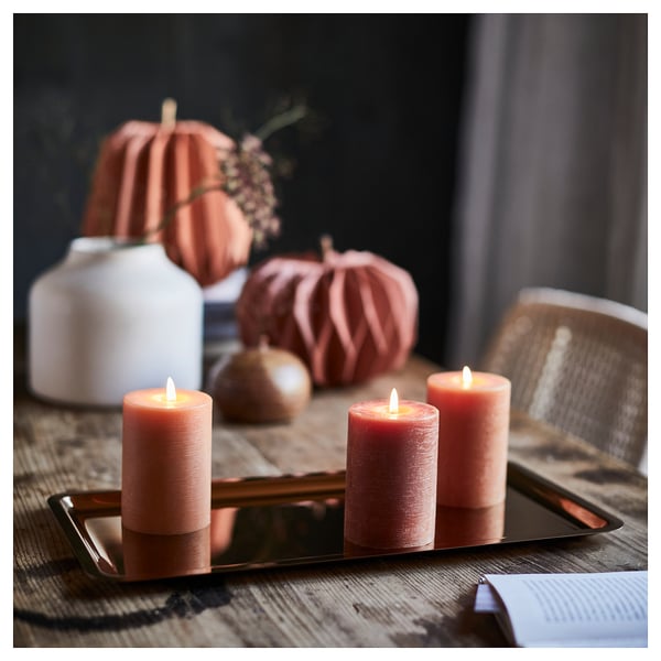 HÖSTAGILLE unscented pillar candle, 10 cm