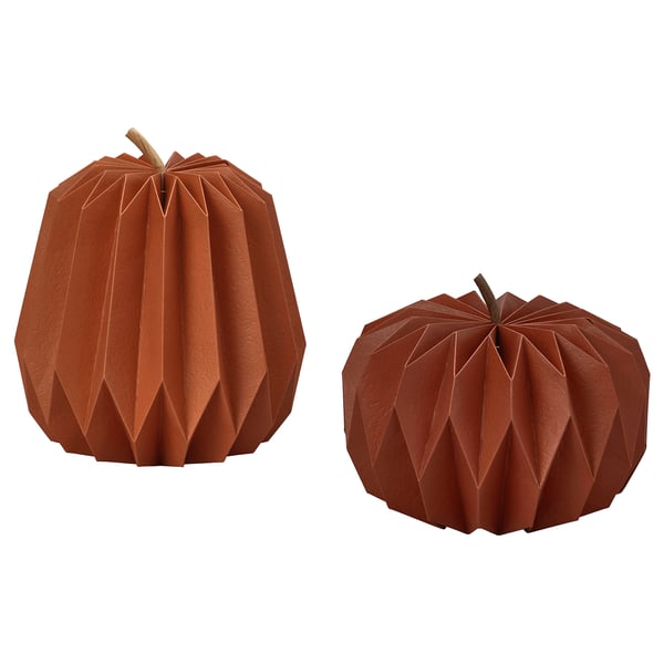 HÖSTAGILLE set of 2 decorative pumpkins, paper various colors - IKEA United Kingdom