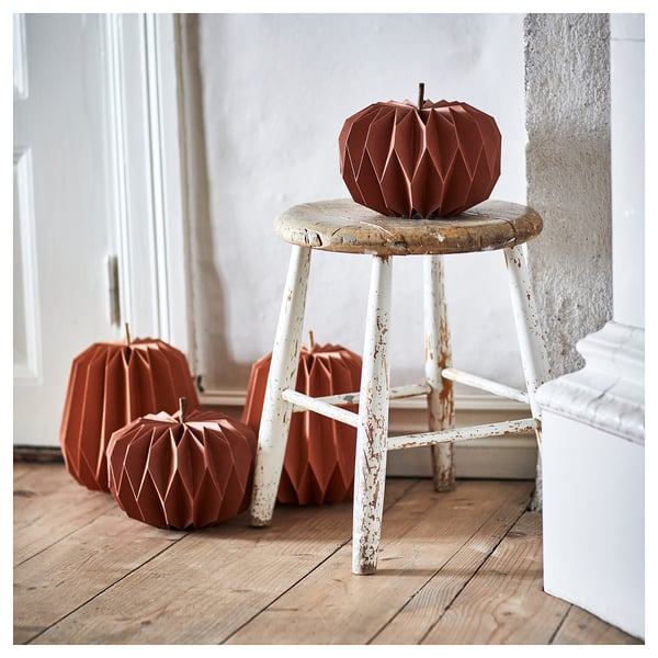 HÖSTAGILLE set of 2 decorative pumpkins, paper various colors - IKEA United Kingdom