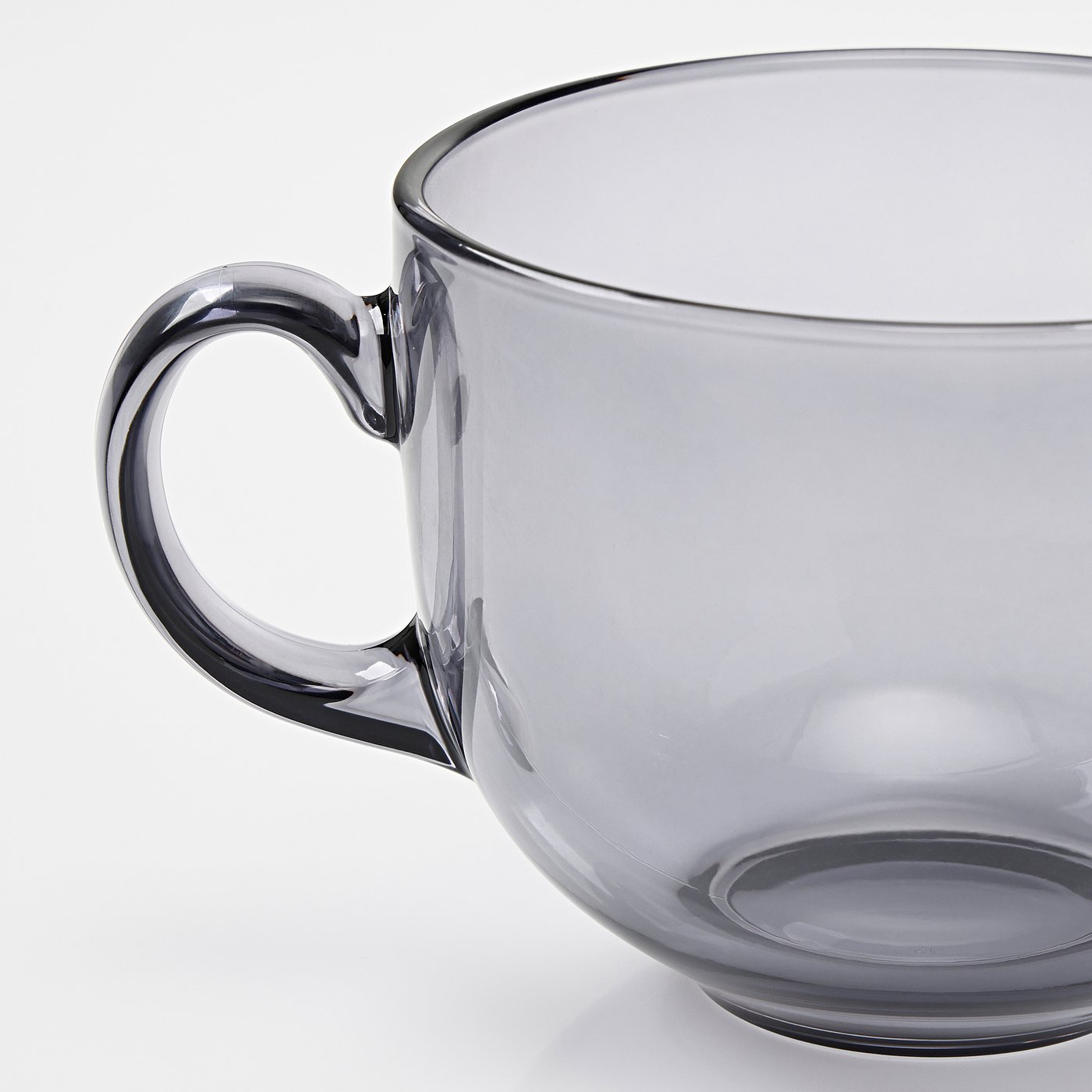 HÖSTAGILLE mug, light grey tempered glass, 50 cl