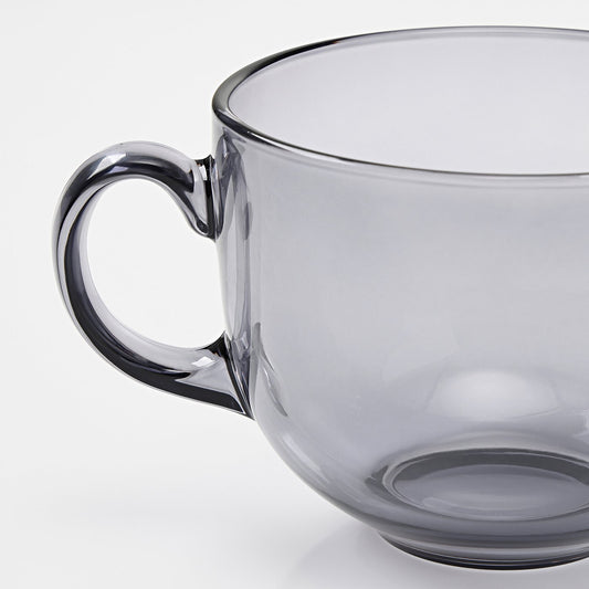 HÖSTAGILLE mug, light grey tempered glass, 50 cl