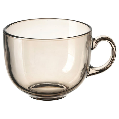 HÖSTAGILLE mug, light brown tempered glass, 50 cl