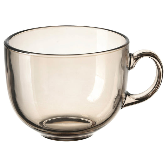 HÖSTAGILLE mug, light brown tempered glass, 50 cl