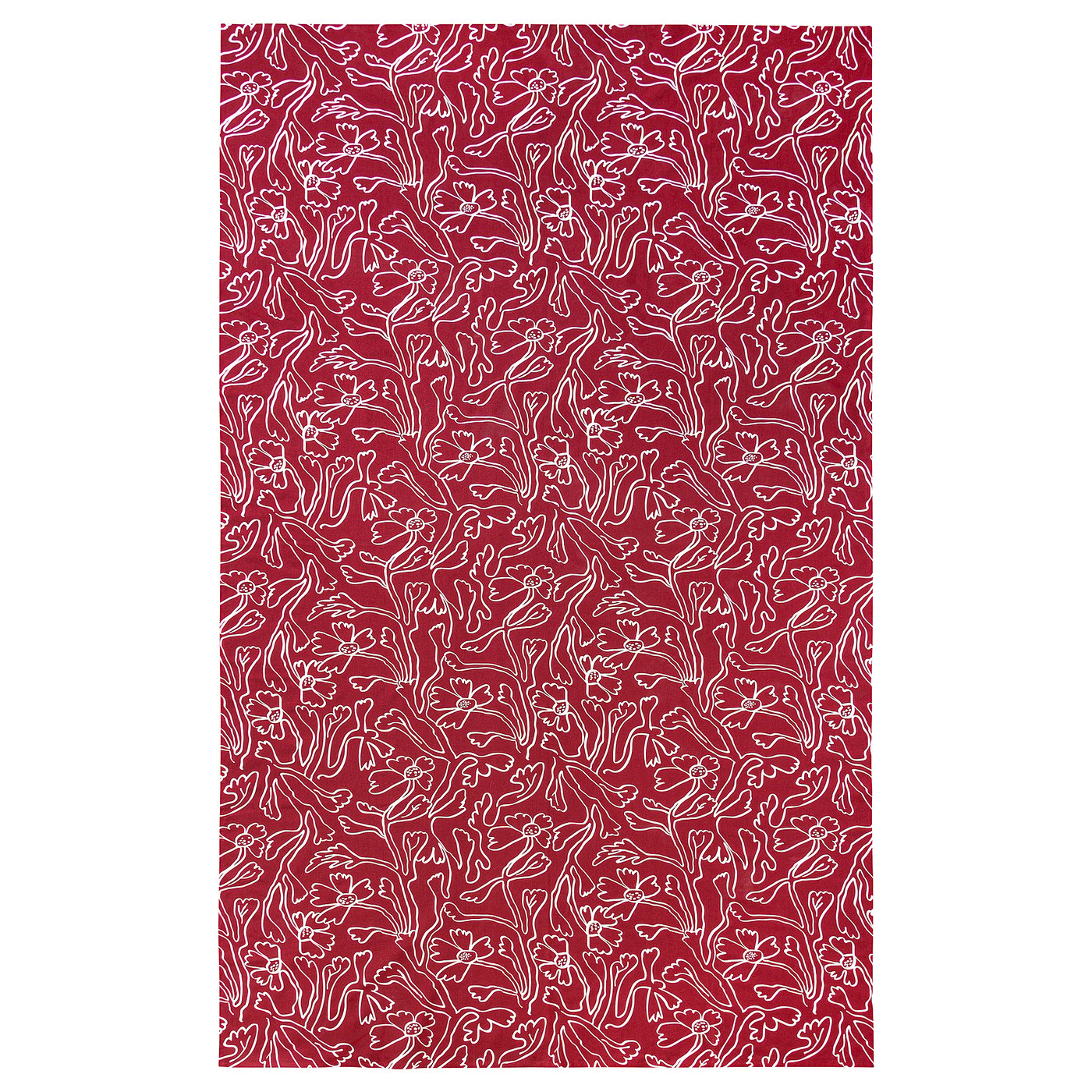 HÖSTAGILLE tablecloth, red white/floral pattern, 145x240 cm