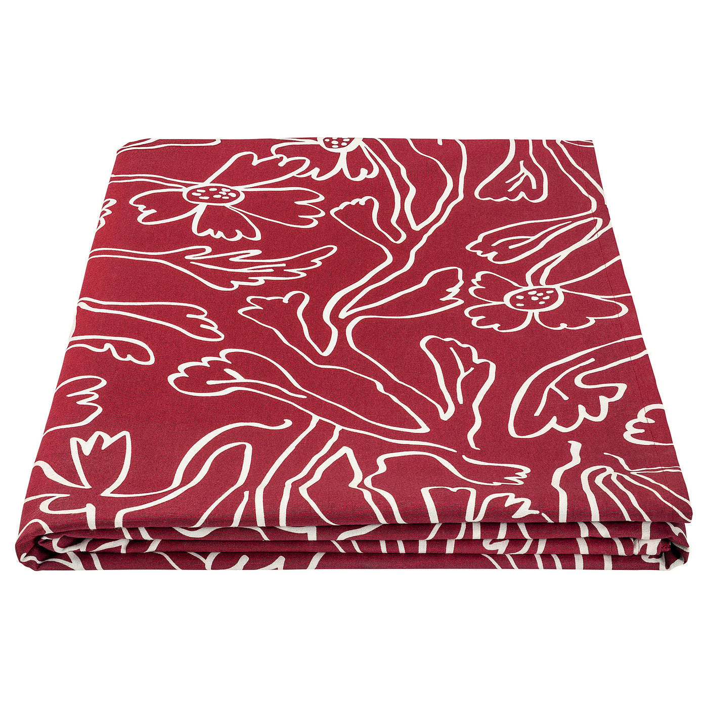 HÖSTAGILLE tablecloth, red white/floral pattern, 145x240 cm