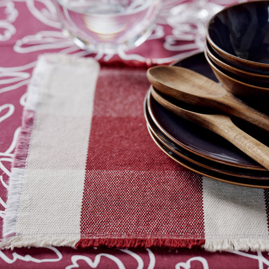 HÖSTAGILLE place mat, patterned/multicolour, 45x35 cm