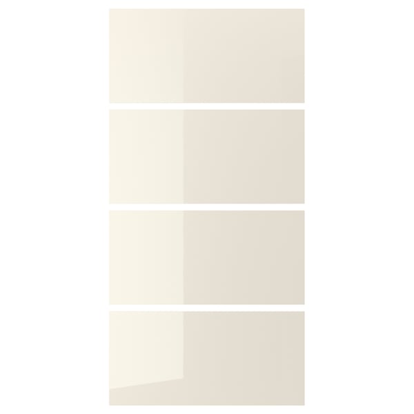 HOKKSUND 4 panels sliding door frame - glossy light beige 100x201 cm ,