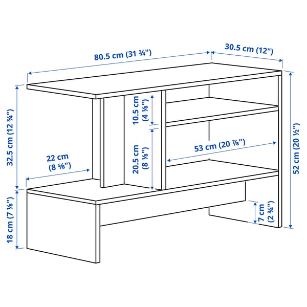 HOLMERUD - HOLMERUD Side table, oak effect, 80x31 cm