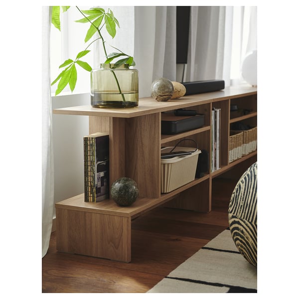 HOLMERUD - HOLMERUD Side table, oak effect, 80x31 cm