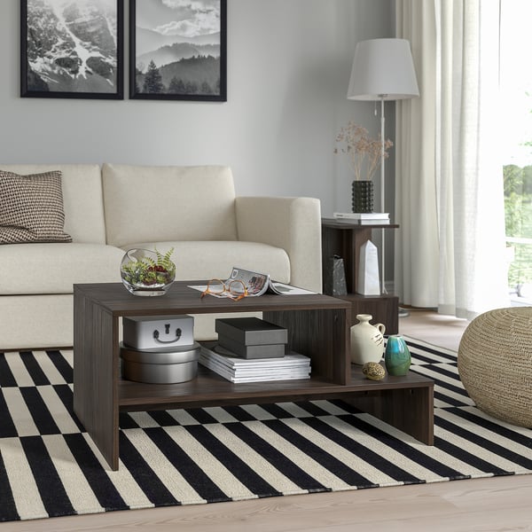 HOLMERUD coffee table, dark brown, 90x55 cm