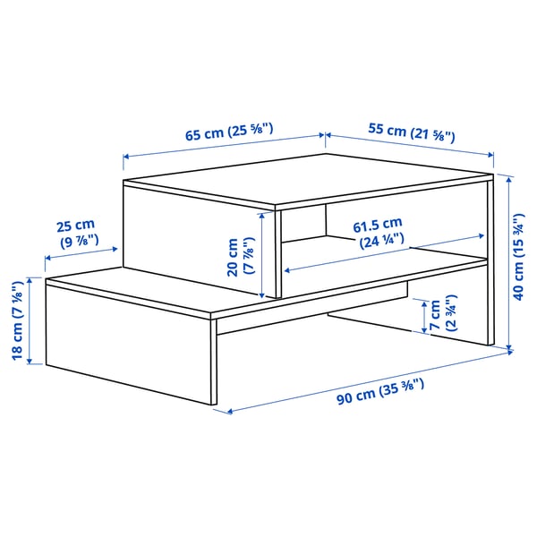 HOLMERUD - HOLMERUD Coffee table, dark brown, 90x55 cm