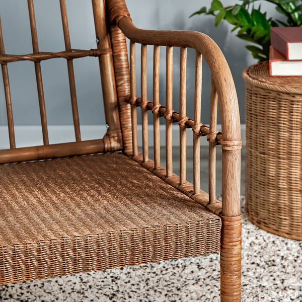 HOLMSTA armchair, handmade beige, 62x73x75 cm
