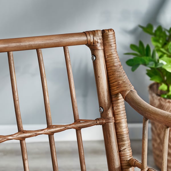HOLMSTA armchair, handmade beige, 62x73x75 cm