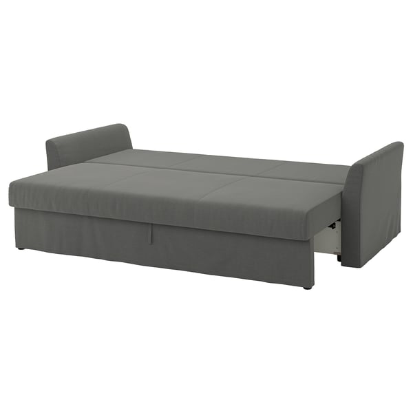 HOLMSUND - 3-seater sofa bed, Borgunda dark grey